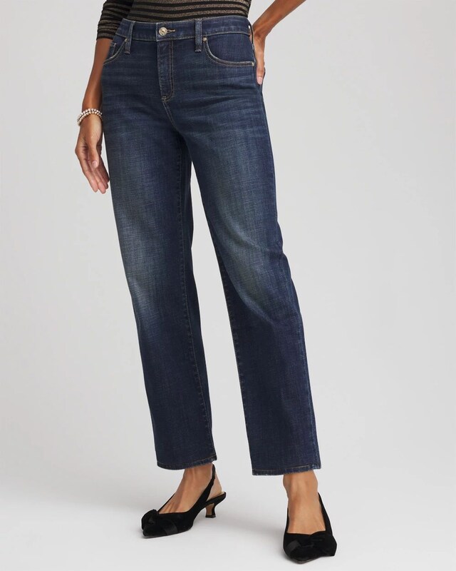 Girlfriend Straight Ankle Jeans